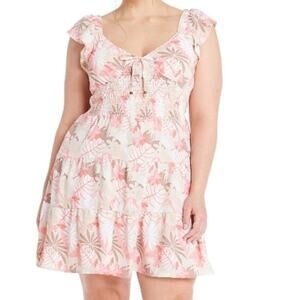 Madden NYC Juniors and Juniors Plus Smocked Dress with Back Cut Out XXXL